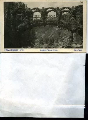 POSTAL POBLA DE LILLET Nº 15 jardines fabrica Artigas, foto Pujals, circulada ,,CATALUÑA
