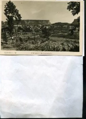 POSTAL CABRERES 10 vista general de Cantonigros, circulada 1953, CATALUÑA
