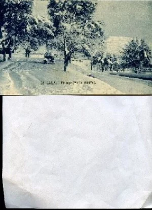 POSTAL 16.JACA- paisaje (portal nuevo) F. De las Heras FOTOGRAFO ,c.a. 1920, Jaca,, 15* 9 cm tono azul