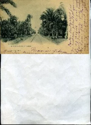 POSTAL ELCHE entrada a la estación, Hauser y Menet 140 , escrita y circulada ¿ 1896?