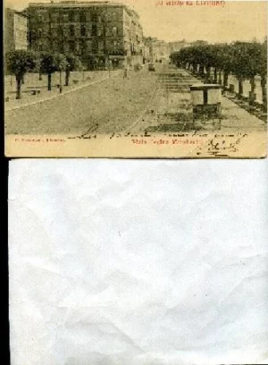 POSTAL DE LIVORNO (ITALIA) viale regina Margherita, ed. P.Soranzo anterior a 1905, circulada sin el sello