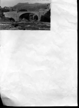 POSTAL fotografica MONTANEJOS (CASTELLON) confluencia de los rios Montan y Mijares puente nuevo, ed Industrial fotografica, años 20, escrita sin circular