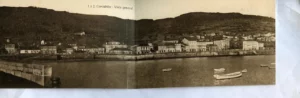 POSTAL CORCURBION (LA CORUÑA) postal doble 1 y 2 vista general, foto Tamarro c.a. 1910, sin circular, muy pequeña mancha en trasera