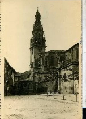 POSTAL SANTO DOMINGO DE LA CALZADA 6. torre y ábside de la catedral, sin edición , escrita y circulada años 50