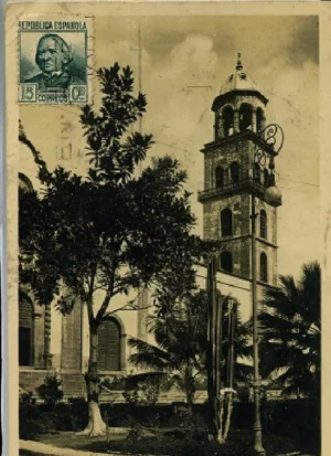 POSTAL SANTA CRUZ DE TENERIFE, iglesia de S.Francisco, foto Central, Otto Auer, (circulada 1936)