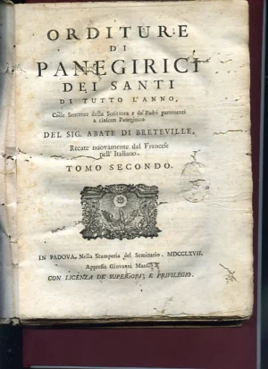 ORDITURE DI PANEGIRICI DEI SANTI DI TUTTO L`ANNO