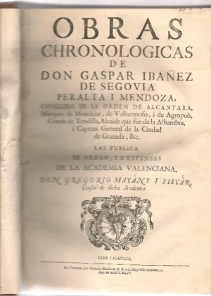 OBRAS CHRONOLOGICAS las publica don GREGORIO MAYANS I SISCAR