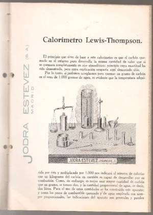 CALORIMETROS, JODRA ESTEVEZ Nº 50 , CALORIMETRO LEWIS THOMPSON
