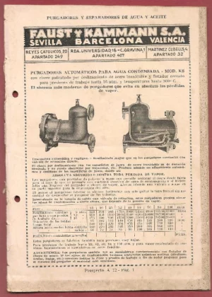 PURGADORES Y SEPARADORES DE AGUA Y ACEITE , FAUST y KAMMANN