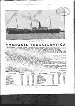 COMPAÑÍA TRASATLANTICA vapores correos españoles publicidad 1907