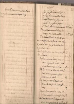 manuscrito libro de tiendas para gobierno de dª TRINIDAD GAETA Y POLO, 1851 a 1894, arriendos, ( Manises, Ribarroja)