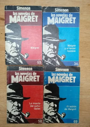 4 novelas policiacas, SIMENON, de Maigret, 34,53,58,69 las de la foto, estado bueno