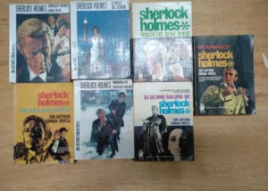 7 novelas policiacas,SHERLOCK HOLMES, Molino, las de la foto, estado normal bueno ,títulos :el último saludo,memorias, el valle del terror,no ha muerto sigue en pie, reaparece, , el archivo de Sherlock Holmes