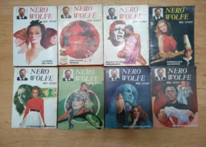 8 novelas policiacas,las de la foto, REX STOUT ,NERO WOLFE nº 1,2,8,9,10,12,13,14 la dama del velo, orquideas negras ... estado normal,