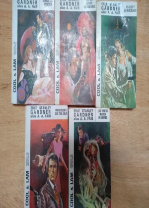 5 novelas policiacas,las de la foto, STANLEY GARDNER ,COOL LAM detectives, estado normal, pesan más de 500 grs