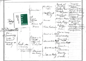 PEDIGRÉ de H DIANETTE DU QUEROY 1931, 1 hoja, doblada en cuatro,
