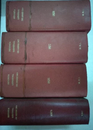 REVISTA GENERAL DEL DERECHO, 4 tomos años completos 1975, 1976, 1977, 1978