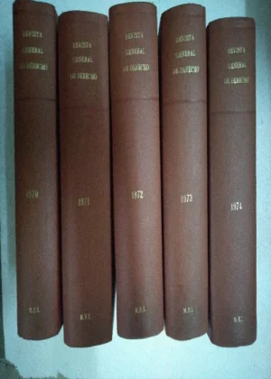 REVISTA GENERAL DEL DERECHO, 5 tomos años completos 1970, 1971, 1972, 1973 y 1974