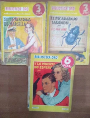 3 novelas Biblioteca oro de Molino, buen estado las de la foto pesa más de 500 grs