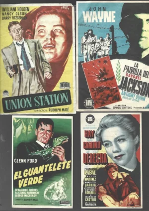 lote cinema COY Murcia 1954, UNION STATION ,LA PATRULLA DEL CORONEL JACSON, y 6 más