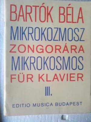 partitura original BARTOK BELA,, MIKROKOZMOSZ ZONGORARA III, Budapest