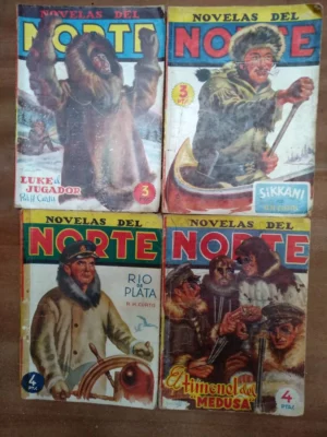 lote 4 NOVELAS DEL NORTE nº 6, 9, 15, 19 algo tocadas las de la foto