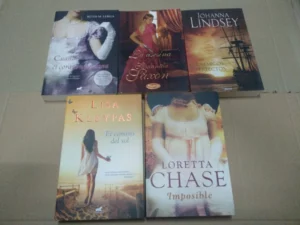 lote 5 novela romantica ,LERGA cuando el corazon perdona, SAXON la asesina, LINDSEY enemigos perfectos, KLEYPAS el camino del sol , CHASE imposible ,buen estado
