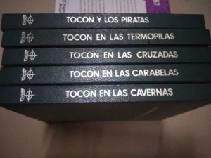 lote 5 libros TOCON, y los piratas, en las Termopilas, en las cruzadas, en las carabelas, en las cavernas, buen estado ,