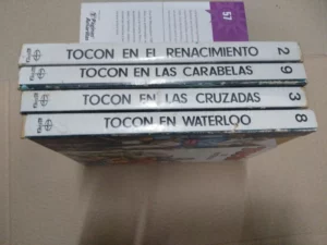 lote 4 libros TOCON, en Waterloo, , en el Renacimiento, en las cruzadas, en las carabelas , con sobrecubiertas, buen estado