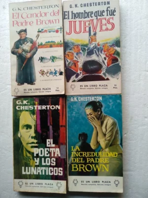 lote 4 libros CHERTESTON, el candor del padre Brown , el hombre que fue jueves, el poeta y los lunaticos, la incredulidad del padre Brown , buen estado,