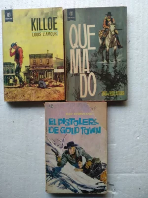 lote 3 libros TORAY , 266 L`AMOUR, Killoe, 14 TOWNSEND el pistolero de Gold Town, 74 ARTHUR quemado