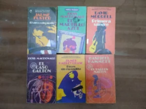lote 6 NOVELA POLICIAL, LIBRO AMIGO BRUGUERA 669, 570, 675, 555, 587,746