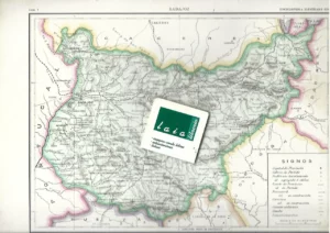 mapa provincia BADAJOZ 23x32 cm prox 1910 y al dorso mapa geologico