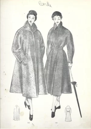 lamina LA MODA ELEGANTE señora A. AUBELLE BARCELONA 1953-54 31x19 cm doblado por la mitad