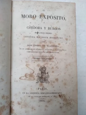 EL MORO EXPOSITO o Cordoba y Burgos en el siglo decimo ,tomo 2º