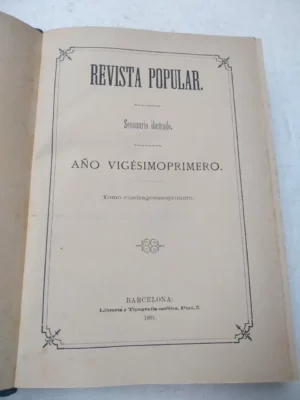 REVISTA POPULAR semanario ilustrado , 1891