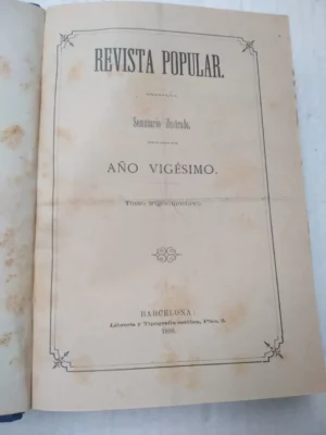 REVISTA POPULAR semanario ilustrado , 1890
