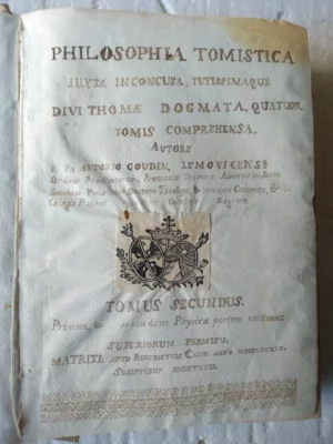 PHILOSOPHIA TOMISTICA ,tomo II sin portada original , manuscrita