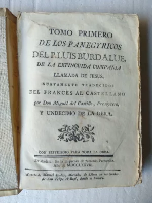 TOMO 1º DE LOS PANEGYRICOS