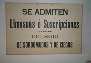 CARTEL original COLEGIO SORDOMUDOS Y CIEGOS en cartón