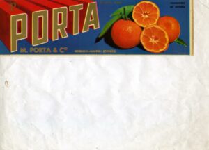 ETIQUETA DE NARANJAS M. PORTA & Co (GANDIA, VALENCIA)