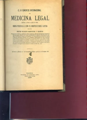 TERCER CONGRESO INTERNACIONAL DE MEDICINA LEGAL (agosto 1889)