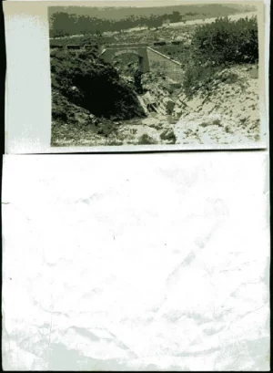 FOTOGRAFIA ORIGINAL ADZANETA DE ALBAIDA puente sobre el rio Albaida, fotografo GROLLO,CASA LUISA, 8,5 x 14 cm., prox 1930