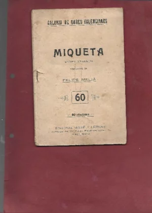 MIQUETA sainet valensiá GALERIA DE OBRES VALENCIANES Nº 60