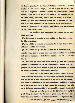 EXPEDIENTE Y RECURSOS ANTE EL AYUNTAMIENTO POR LA PROLONGACIÓN DE LA CALLE DE SERRANOS de Valencia 1957