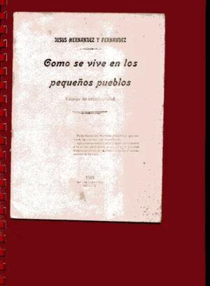COMO SE VIVE EN LOS PUEBLOS PEQUEÑOS, CAUSAS DE CRIMINALIDAD