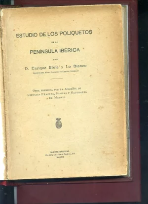 ESTUDIO DE LOS POLIQUETOS DE LA PENINSULA IBERICA (anelidos)