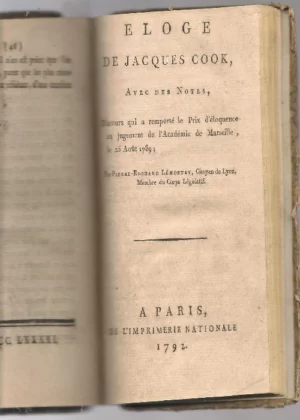 LE CARNAVAL ROMAIN DE 1793 ou persecution papale contre les patriotes français (falto portada, sin datos), en el mismo vol: Madame de Brulart, DISCURS SUR LE LUXE ET SUR L `HOSPITALITÉ,, ELOGE DE JACQUES COOK discurs par PIERRE LEMONTRY