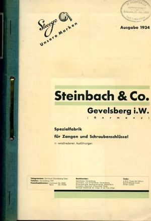 STEINBACH & Co GEVELSBERG i.W. GERMANY CATALOGO DE HERRAMIENTAS MANUALES ( LLAVES FIJAS, ALICATES