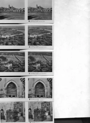 2 series de fotografias estereoscopicas de SALAMANCA (vista parcial, catedral,seminario, torre de Clavero.. Palacio de Monterrey.. Colegio de Anaya, Pz mayor.. Escuelas menores.. Universidad...)